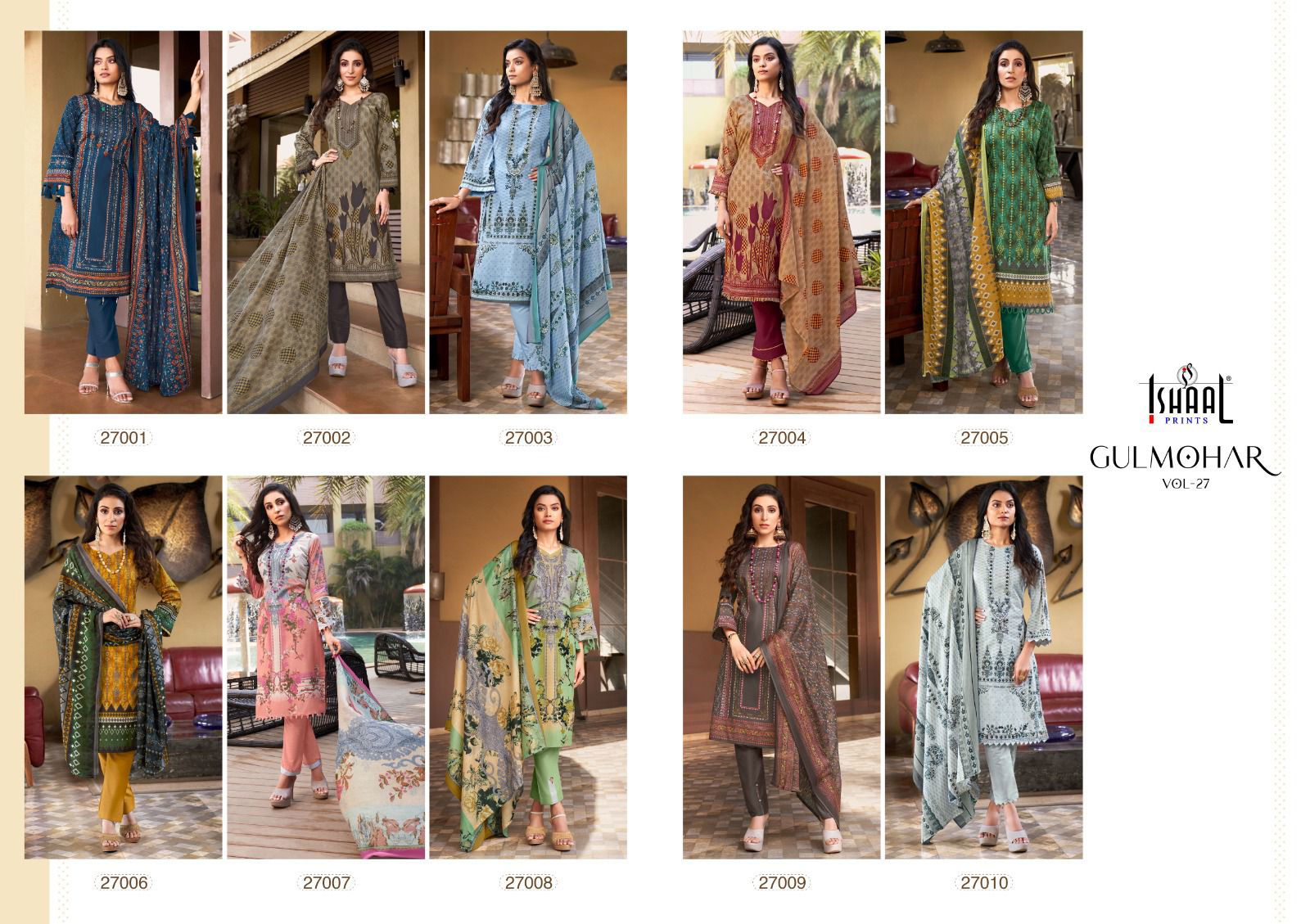 Gulmohar 27 By Ishaal Karachi Cotton Dress Material Catalog
